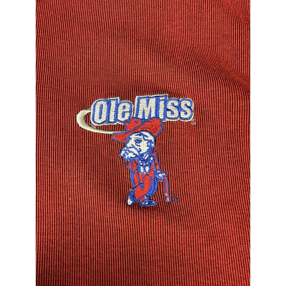 Vintage Y2K Team Starter Red Ole Miss Rebels Polo Shirt NCAA Football - Picture 4 of 8